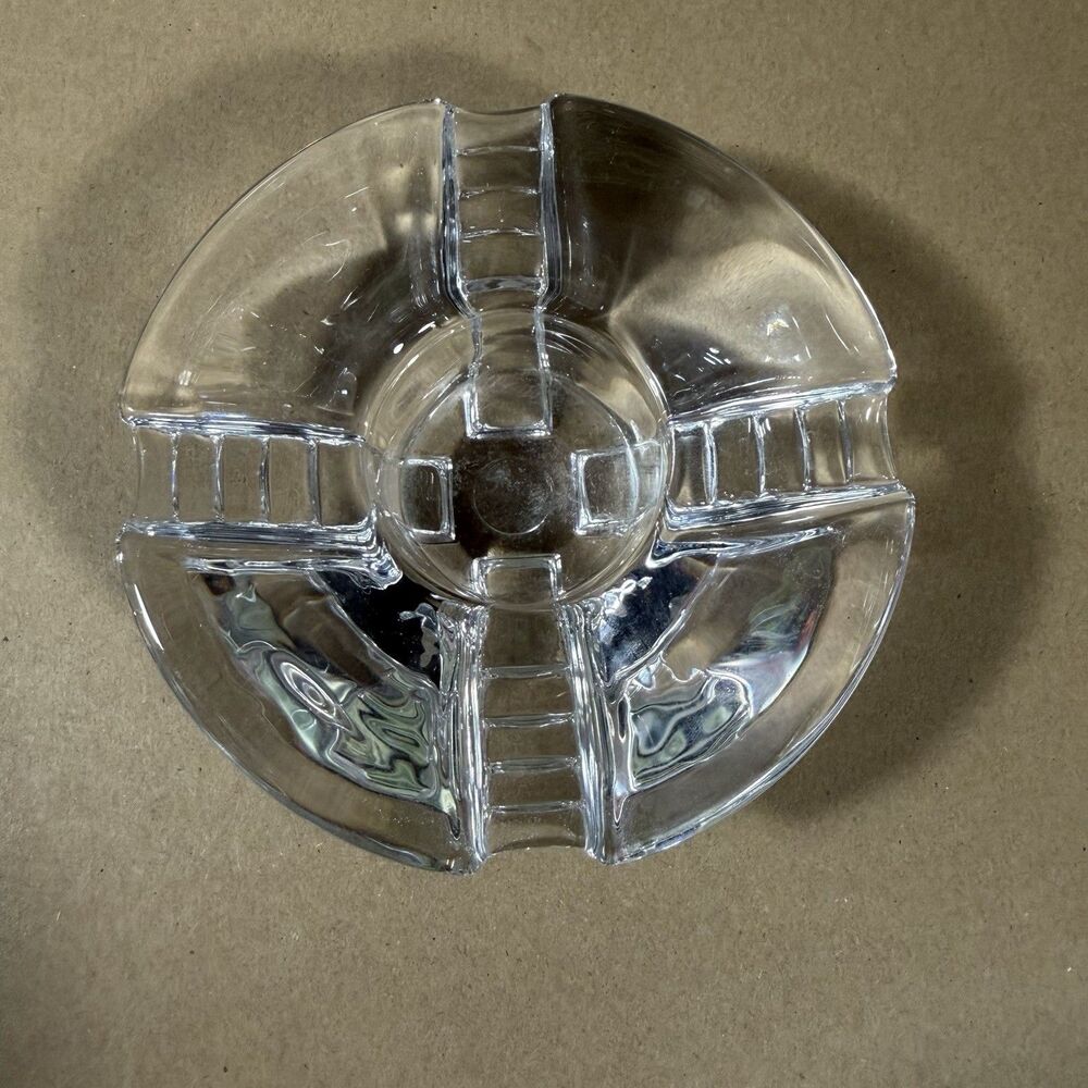 Art Deco Glass Heavy Duty Votive Candle Holder 5" W X 1 3/4" T , 1 lb 5 oz